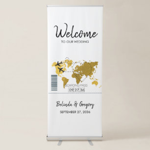 Destination Boarding Pass Wedding Welcome Sign