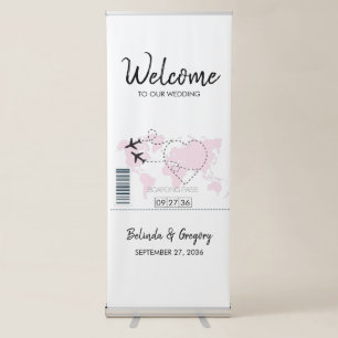 Destination Boarding Pass Wedding Welcome Sign