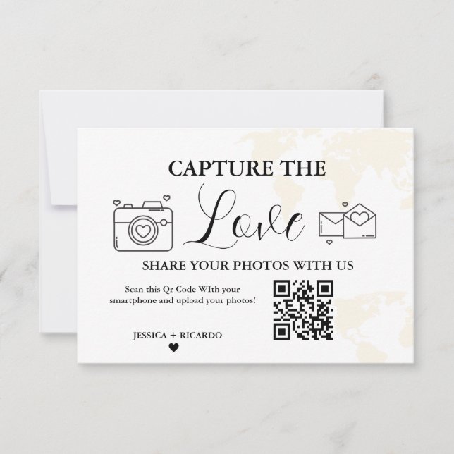 Destination Capture the Love Wedding QR Code Card (Front)