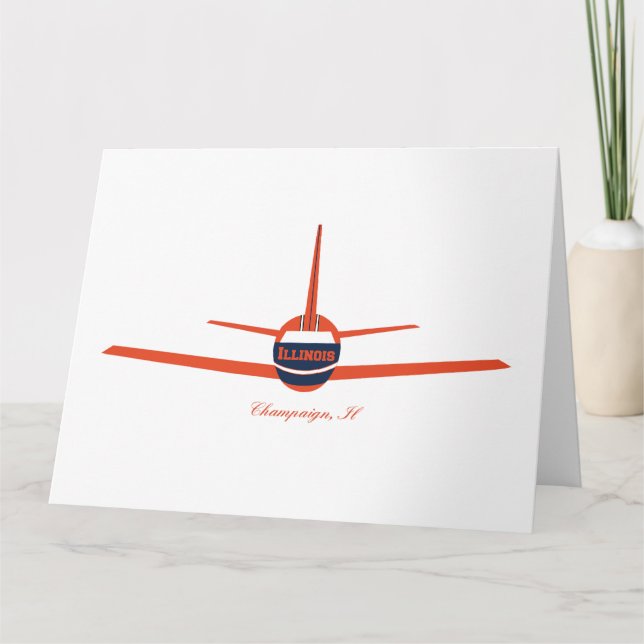 Destination Champaign Illinois IL Aeroplane Airpor Card (Front)