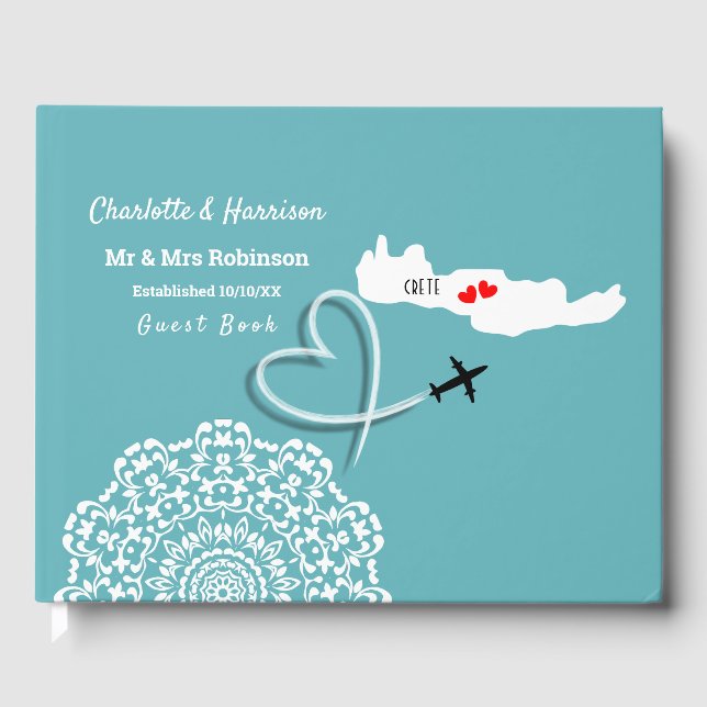 Destination Crete Greek Wedding Guest Book (Front)