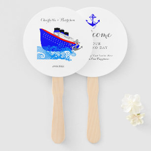 Destination Cruise Wedding Hand Fan