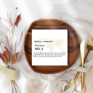 Destination Fun fact wedding ,rehearsal dinner Napkin