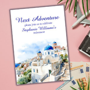 Destination Greece island Retirement Party Invitation
