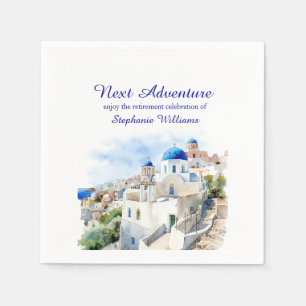 Destination Greece island Retirement Party  Napkin