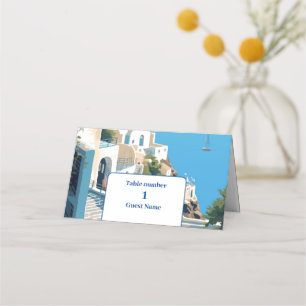 Destination Greece Santorini Wedding Place Card