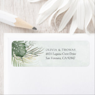 Destination Green Watercolor Palm Leaves Wedding