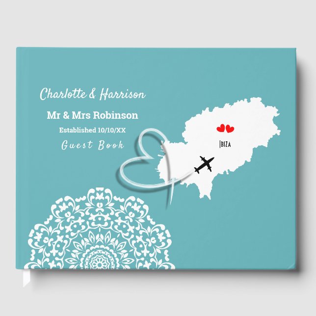Destination Ibiza Spain Wedding Guest Book (Front)