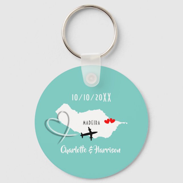 Destination Madeira Wedding   Key Ring (Front)