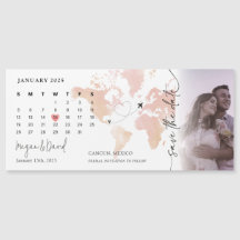 Destination Map Calendar Heart Photo Save the Date