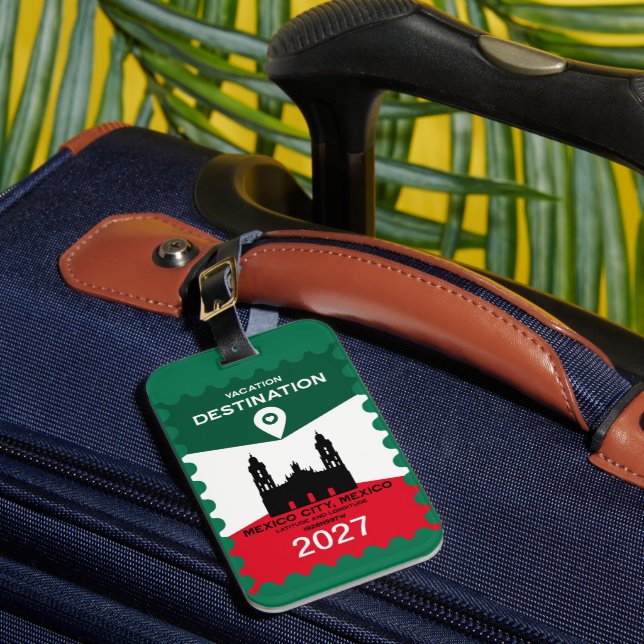Destination Mexico Vacation Gift Luggage Tag (Front Insitu 1)