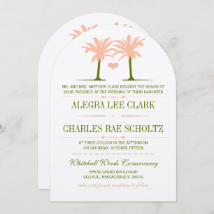 Destination Olive and Peach Beach Typography Invitation