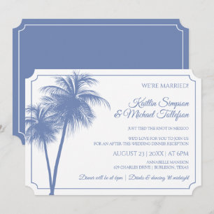 Destination Palm Tree Invitation Cornflower Blue