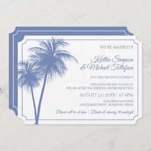 Destination Palm Tree Invitation   Cornflower Blue