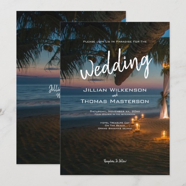 Destination Paradise - Wedding Invitation (Front/Back)