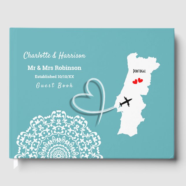 Destination Portugal Wedding Guest Book (Front)