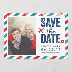 Destination Postal Theme Wedding Save the Date