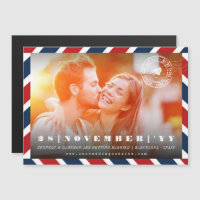 Destination Save The Date Airmail Postal Photo