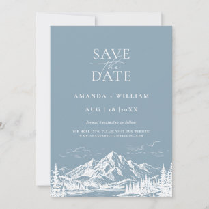 Destination Scenery Sketch Save The Date Card