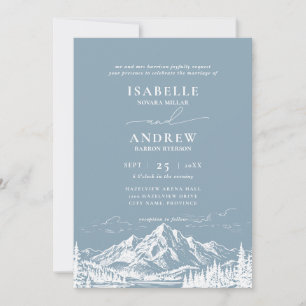 Destination Scenery Sketch Wedding Invitation