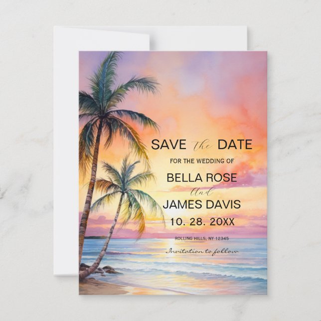 Destination Sunset Beach Wedding  (Front)