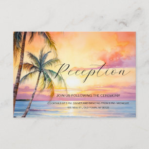Destination Sunset Beach Wedding Enclosure Card
