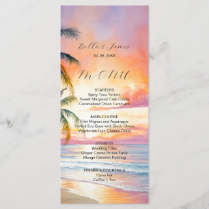 Destination Sunset Beach Wedding  Menu