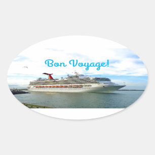 Destination Sunshine Bon Voyage Oval Sticker