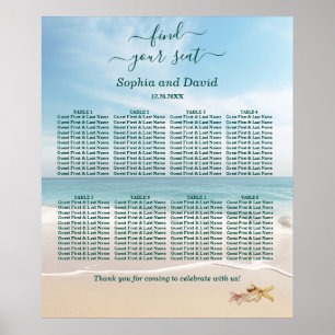 Destination Travel Kauai Wedding Seating Chart