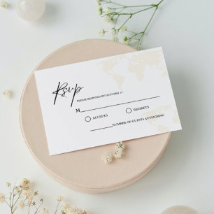 Destination Travel theme Wedding RSVP Card