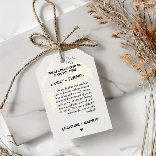 Destination Travel Theme wedding thank you Gift Tags