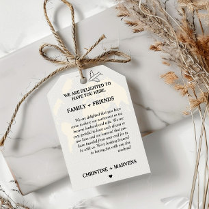 Destination Travel Theme wedding thank you Gift Tags