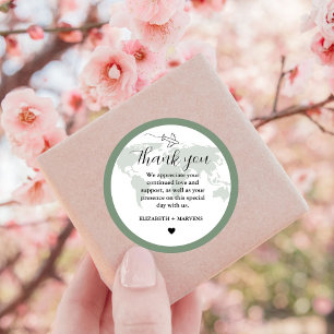 Destination Travel Theme Wedding welcome Guess bag Classic Round Sticker