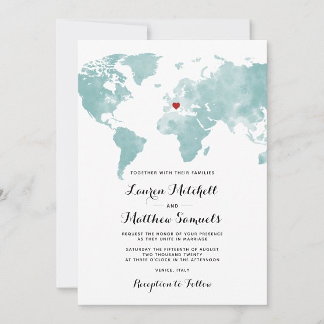 Destination Travel Wedding Invitation (Front)