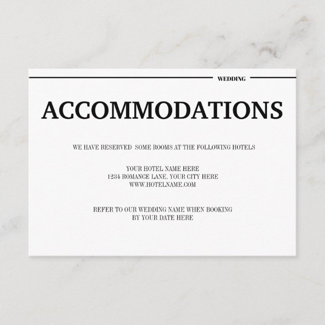 Destination Tropical Beach Wedding Information Enclosure Card (Front)