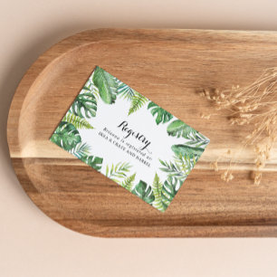 Destination Tropical Green Wedding Gift Registry Enclosure Card