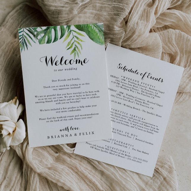 Destination Tropical Green Wedding Welcome Letter (Creator Uploaded)