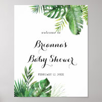 Destination Tropical Greenery Baby Shower Welcome