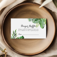Destination Tropical Greenery Diaper Raffle Ticket