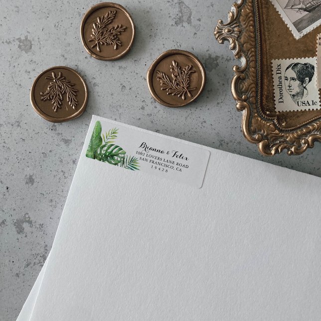 Destination Tropical Greenery Return Address (Creator Uploaded)