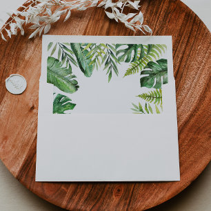 Destination Tropical Greenery Self-Addressed RSVP Envelope