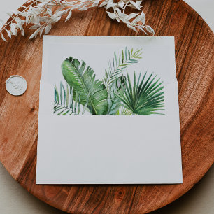 Destination Tropical Greenery Wedding Invitation Envelope
