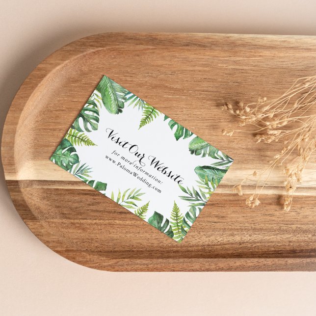 Destination Tropical Greenery Wedding Website Enclosure Card (Creator Uploaded)