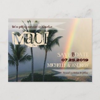 Destination Tropical Island Vintage Save The Date Announcement Postcard