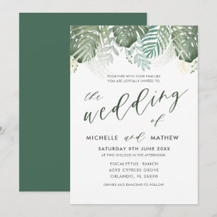 Destination Tropical Watercolor Wedding Invitation