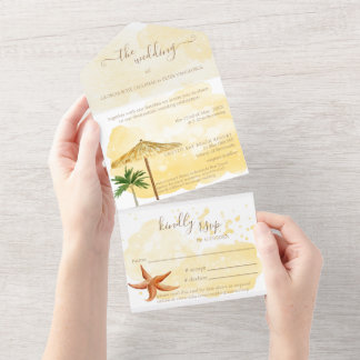 Destination Wedding All in One Wedding Invitation