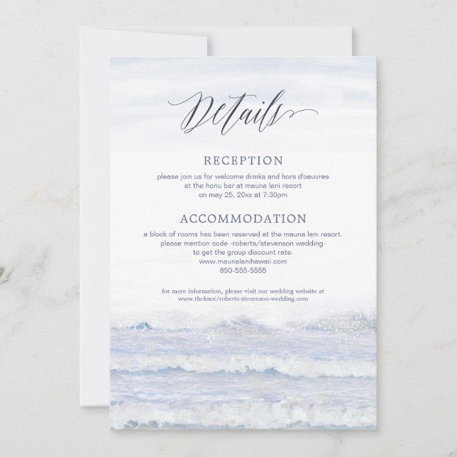 Destination Wedding, Beach Wedding, Ocean Suite Invitation (Front)