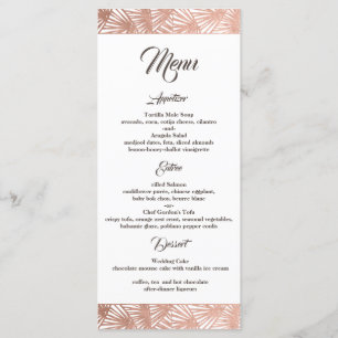Destination Wedding, Beach Wedding, Rose Gold Foil Programme