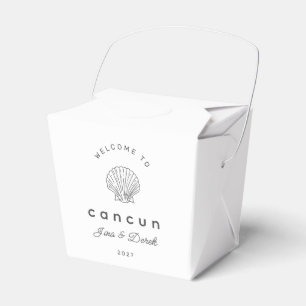 Destination Wedding Black and White Seachell Favour Box