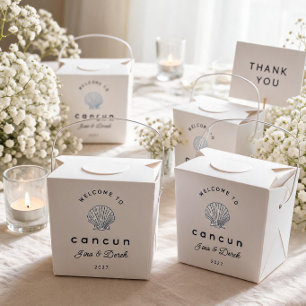 Destination Wedding Blue Seachell Favour Box